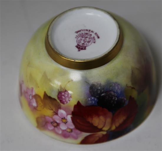 A group of Royal Worcester Autumnal fruit painted coffee wares and a similar pot pourri and cover, coffee pot 17.5cm